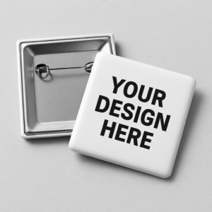 Custom Square Pinback Button – 50x50mm( 2x2 in) | Personalized Badge - Image 1